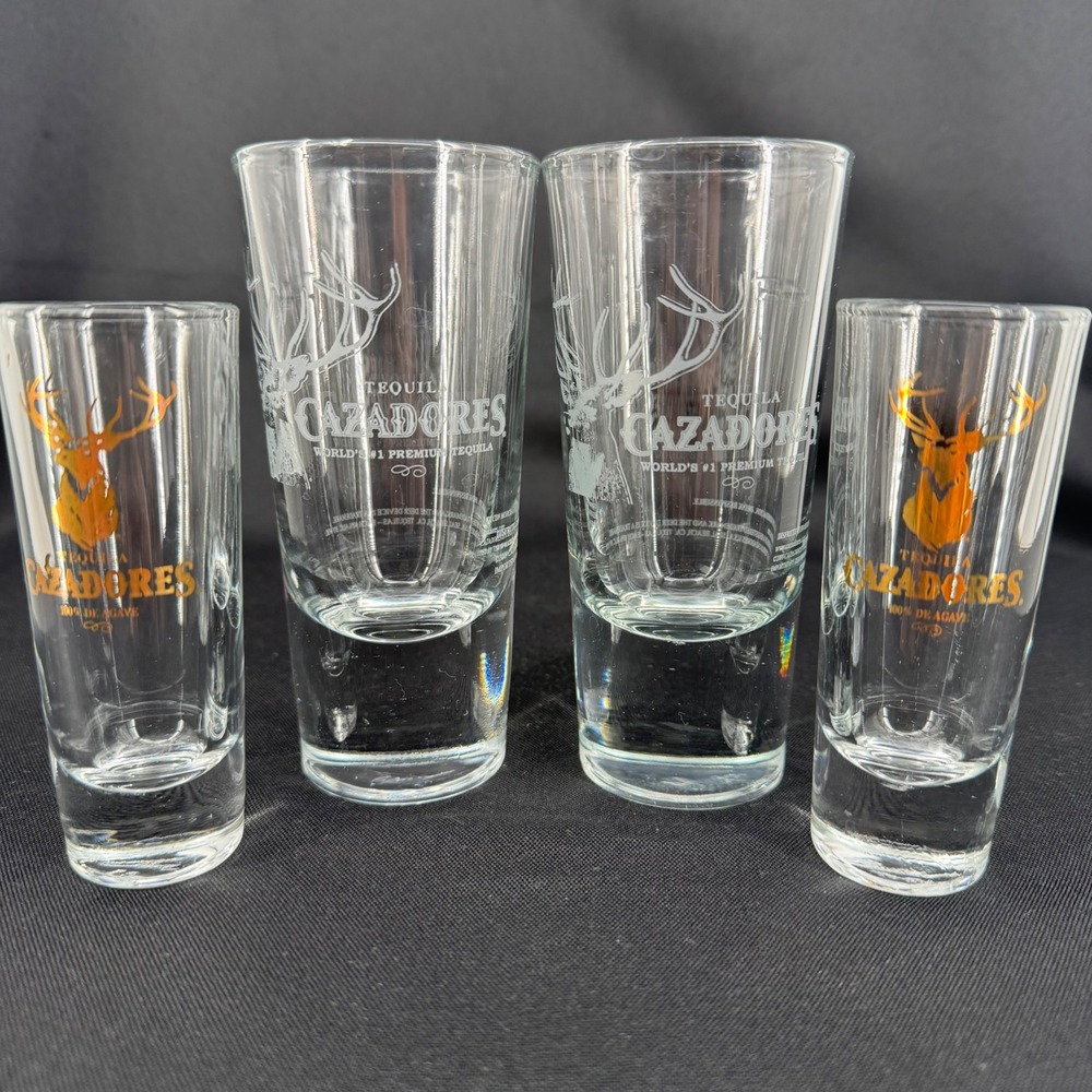 Cazadores Tequila Shot Glasses - Set of 4‎ - Barware Collectible Drinkware
